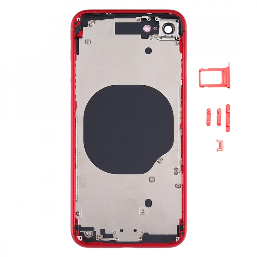 Battery Back Cover with Camera Lens Cover & SIM Card Tray & Side keys for iPhone SE 2020(Red) iPhone Replacement Parts Apple iPhone SE 2020
